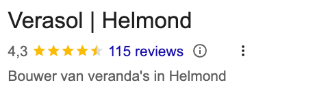 Google reviews verasol helmond